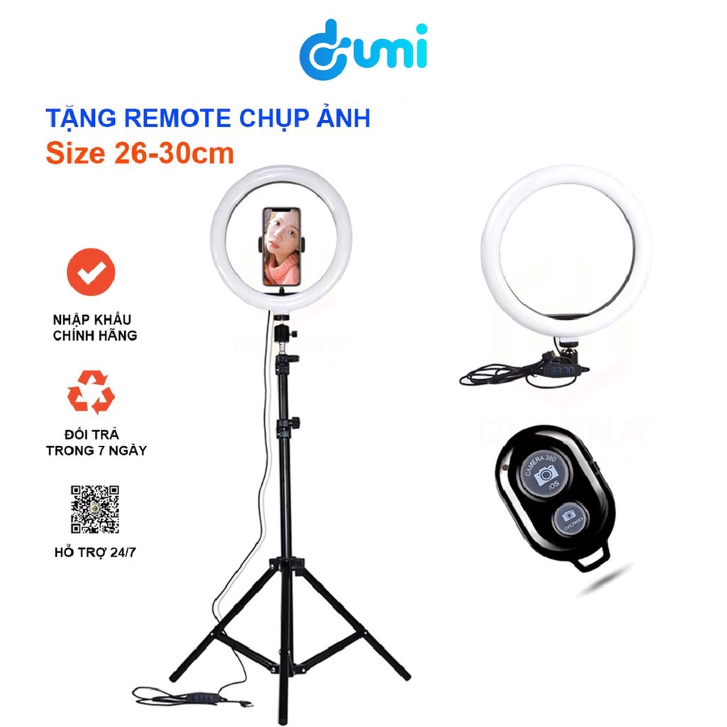 Đèn Livestream 26 30cm Kèm Chân 2m, Cây Livestream Siêu Sáng Chuyên Dụng Hỗ Trợ Livestream