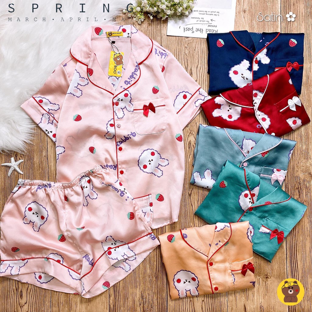 Đồ Bộ Pijama Satin Đùi - Form dưới 60kg