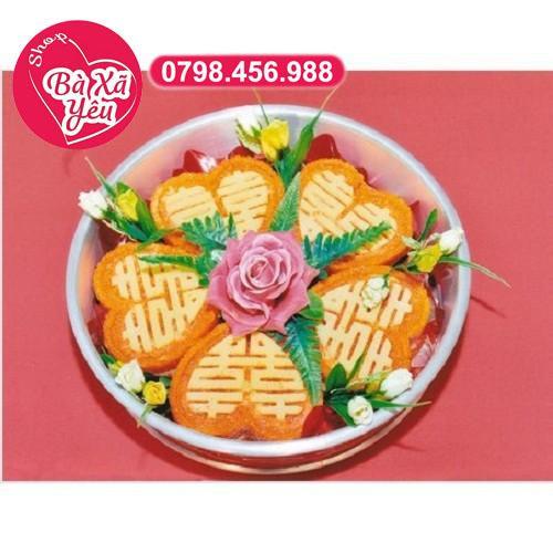 Khuôn nhấn xôi Trái tim - chữ Hỷ 15cm - BX2406