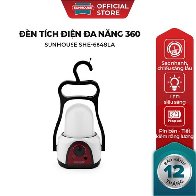 Đèn tích điện đa năng 360 SUNHOUSE SHE-6848LA - Thời gian chiếu sáng dài - Tiết kiệm năng lượng