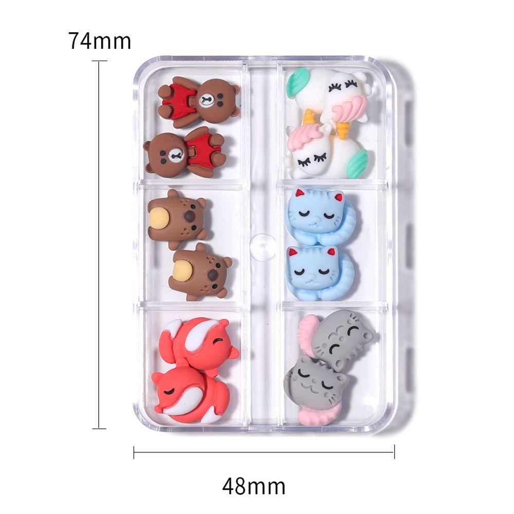 OCEANMAP Phụ Kiện Trang Trí Móng Tay 3D Hình Động Vật Dễ Thương