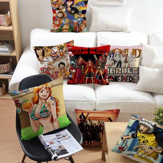Vỏ Gối Sofa Vải Lanh In Hình Nhân Vật Anime ONE PIECE Độc Đáo Ốp