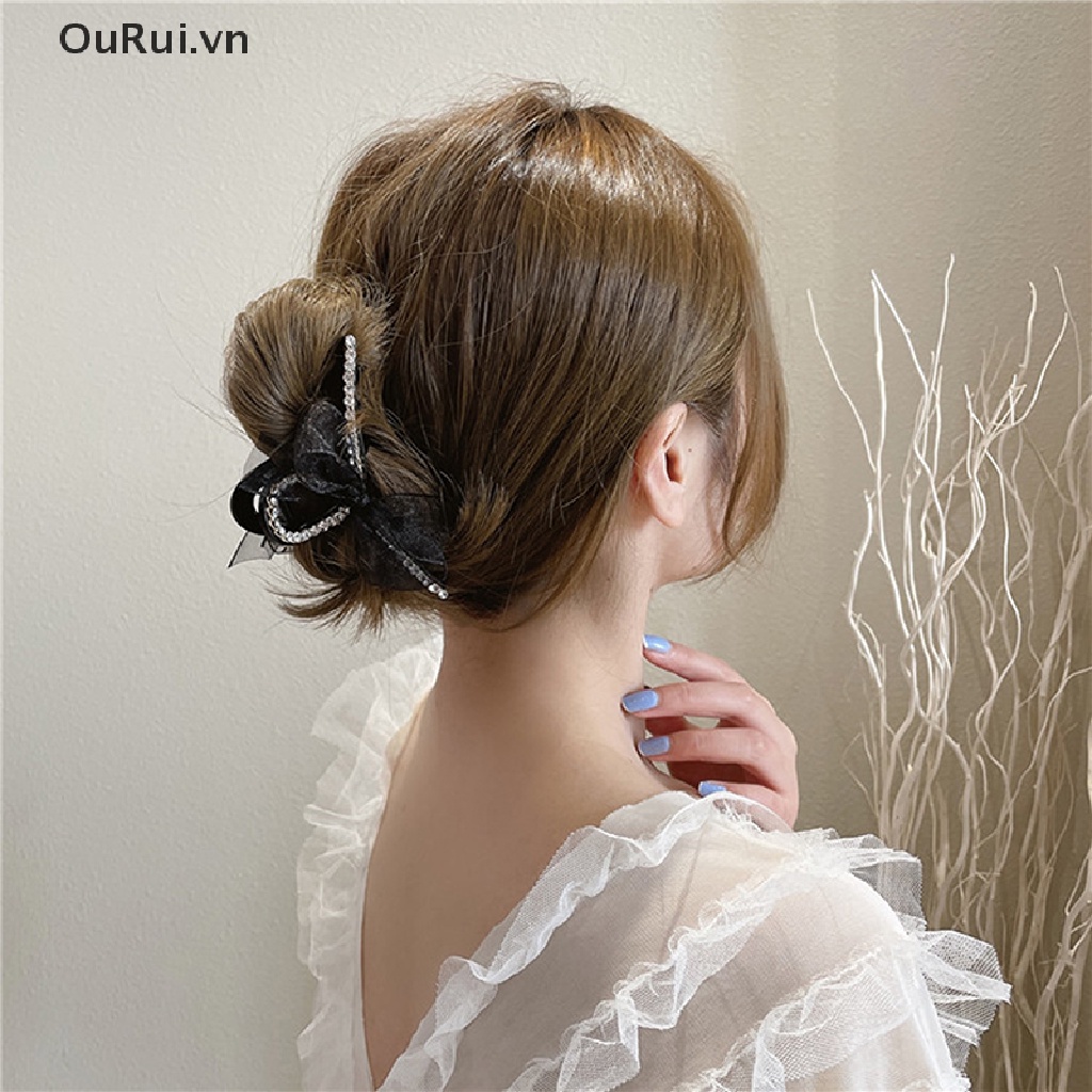 {RUI} Kẹp Tóc Phối Dây Xích Hình Cá Mập Đính Đá Phong Cách Ins {OuRui.vn}