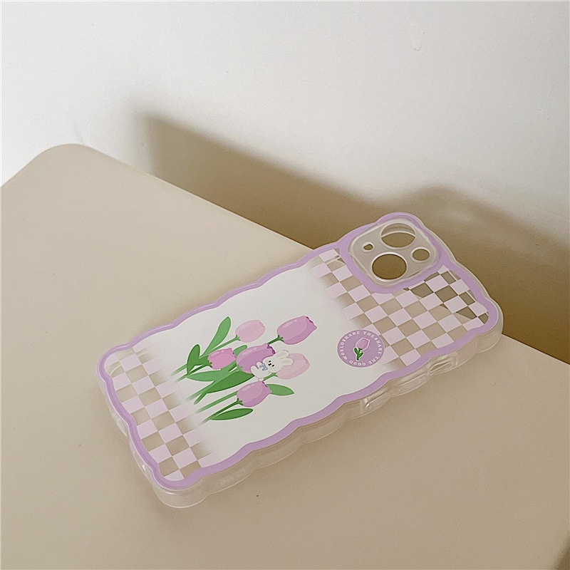 Ốp lưng iphone Ốp Điện Thoại Họa Tiết Hoa Tím Cho iphone13Promax 12 xs / xr / 6Plus-14 Dinuo case