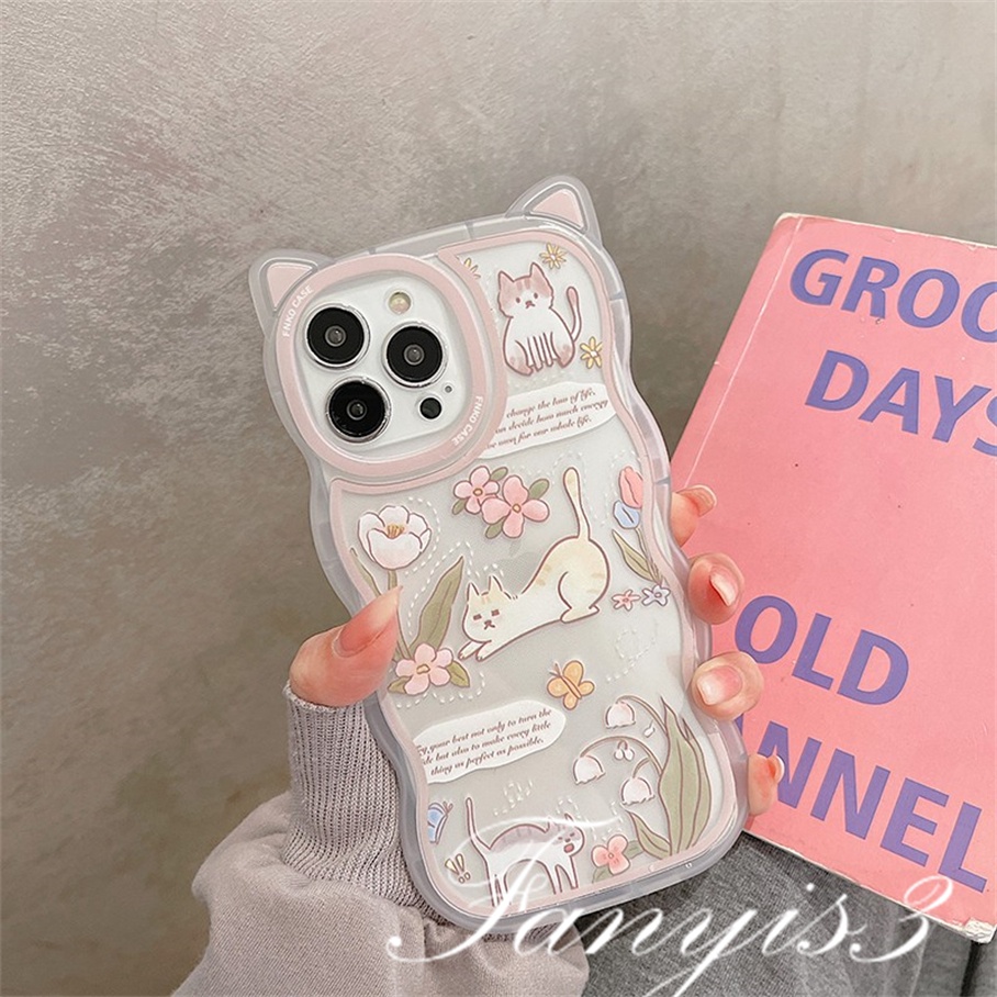 Ốp Điện Thoại Mềm Trong Suốt Hình Tai Mèo Cho iPhone 14 13 12 11 Pro Max X XR Xs Max 8 7 6 6s + SE 2020