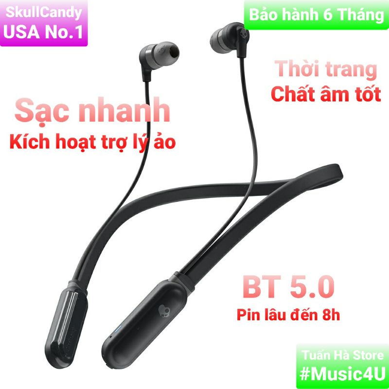Tai nghe không dây đeo cổ SkullCandy Ink'd+ Anker, chống ồn tốt sạc nhanh Hi-Res Audio Tuấn Hà Store
