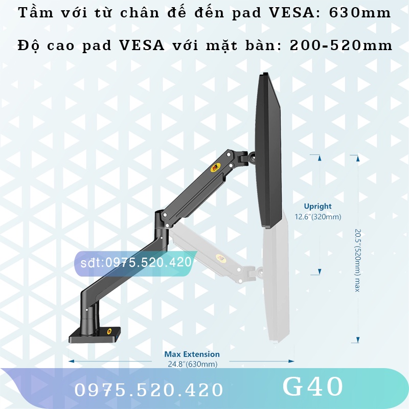 G40 [Màn Hình 22&quot; - 40&quot;] / Giá Treo Màn hình máy tính/ Tay treo màn hình/ [Cao cấp hơn F80 F100A] NB North Bayou