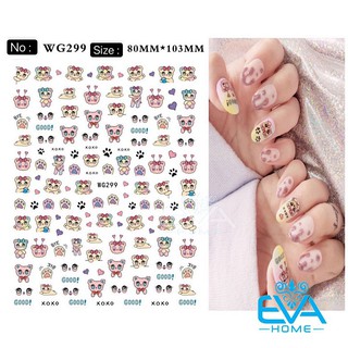 Miếng Dán Móng Tay 3D Nail Sticker Tráng Trí Hoạ Tiết Hoạt Hình Mèo Xoxo Cats Pets Cute WG299