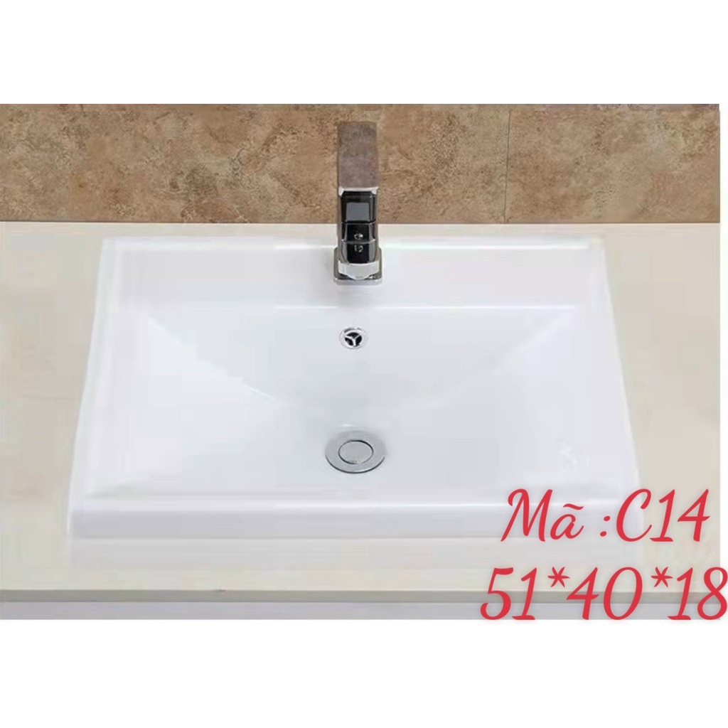 CHẬU RỬA LAVABO BÀN ĐÁ ÂM DƯƠNG VÀNH - C14