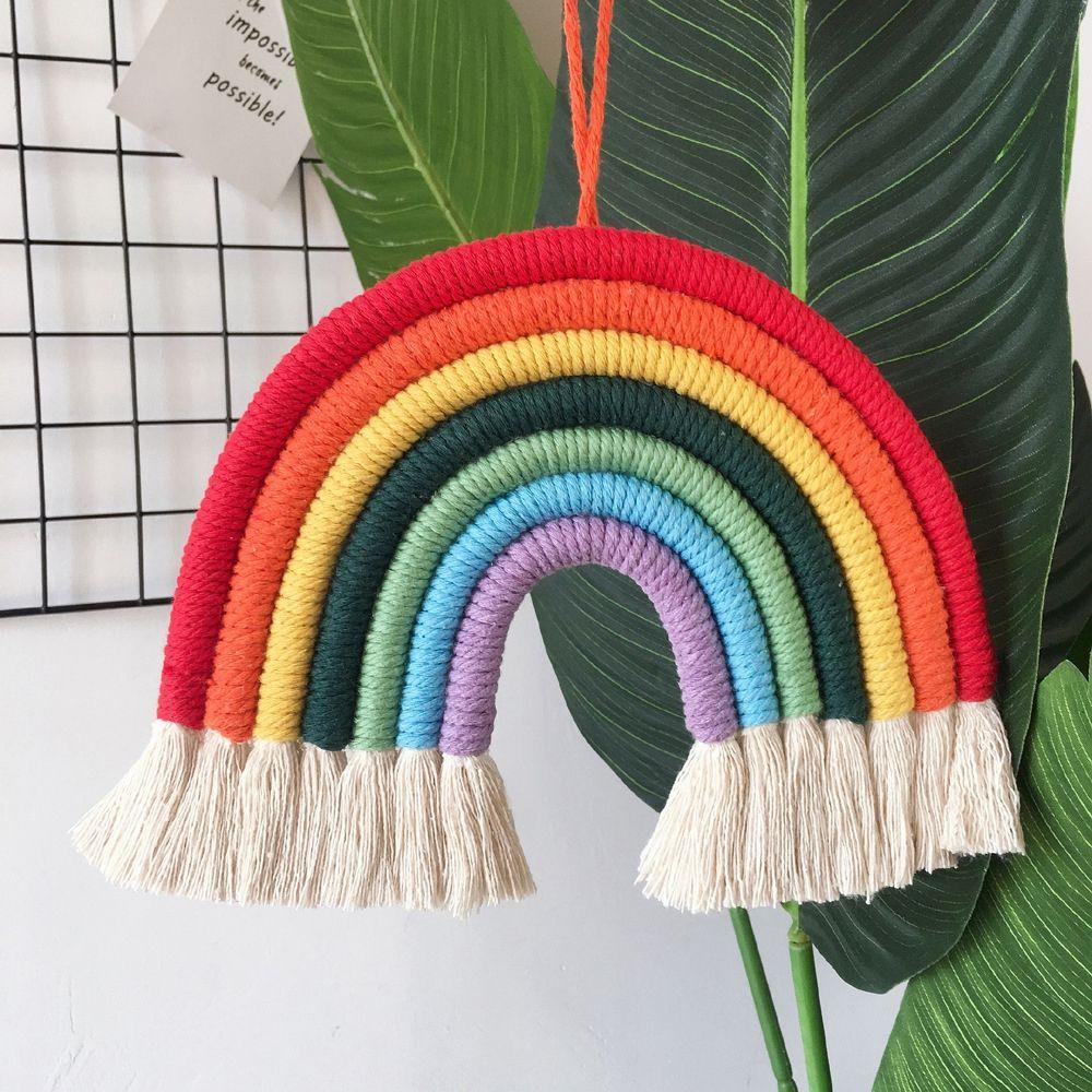 Phụ Kiện Cầu Vồng Handmade Phong Cách Boho Treo Trang Trí Phòng Cho Bé