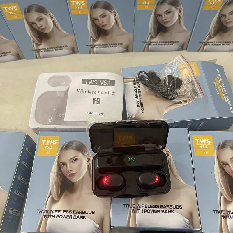 Tai Nghe Bluetooth True Wireless F9 PRO Bluetooth 5.1 | Bản Quốc Tế | Cảm Ứng | Chống Nước(Loại mới)
