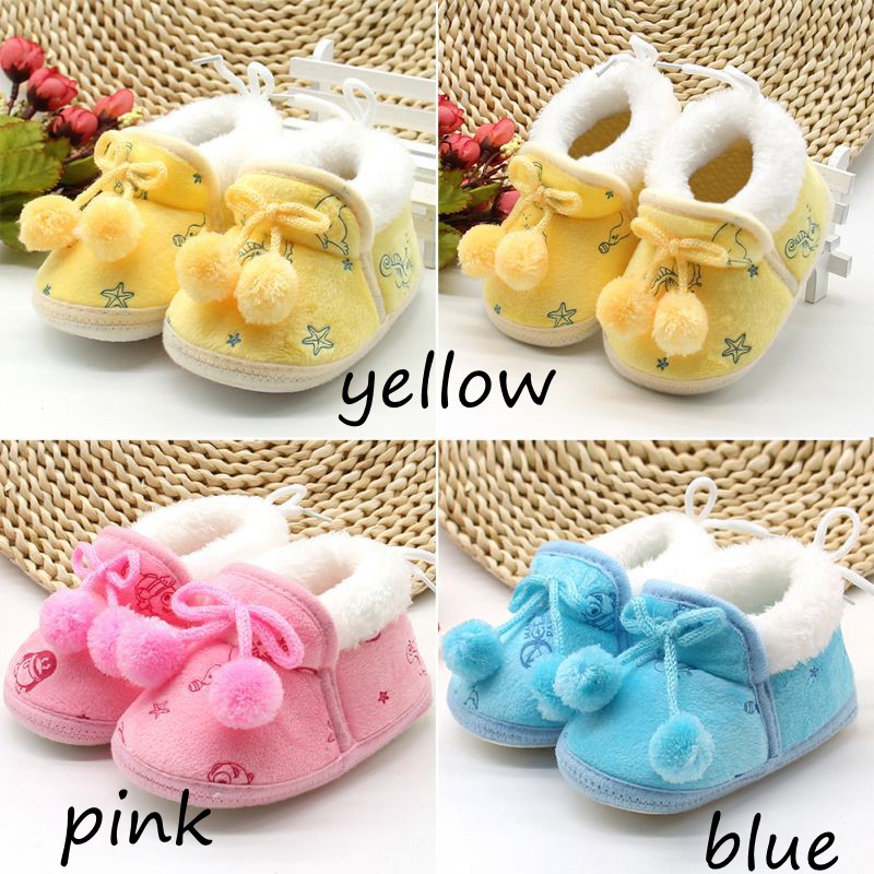 Giày Nhung Đế Mềm Chống Trượt Cho Bé Tập Đi