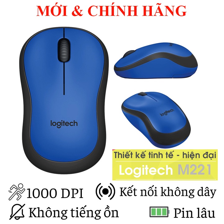 Chuột không dây Logitech M330, M220 (Model 2021), M221 Silent giảm 90% tiếng ồn