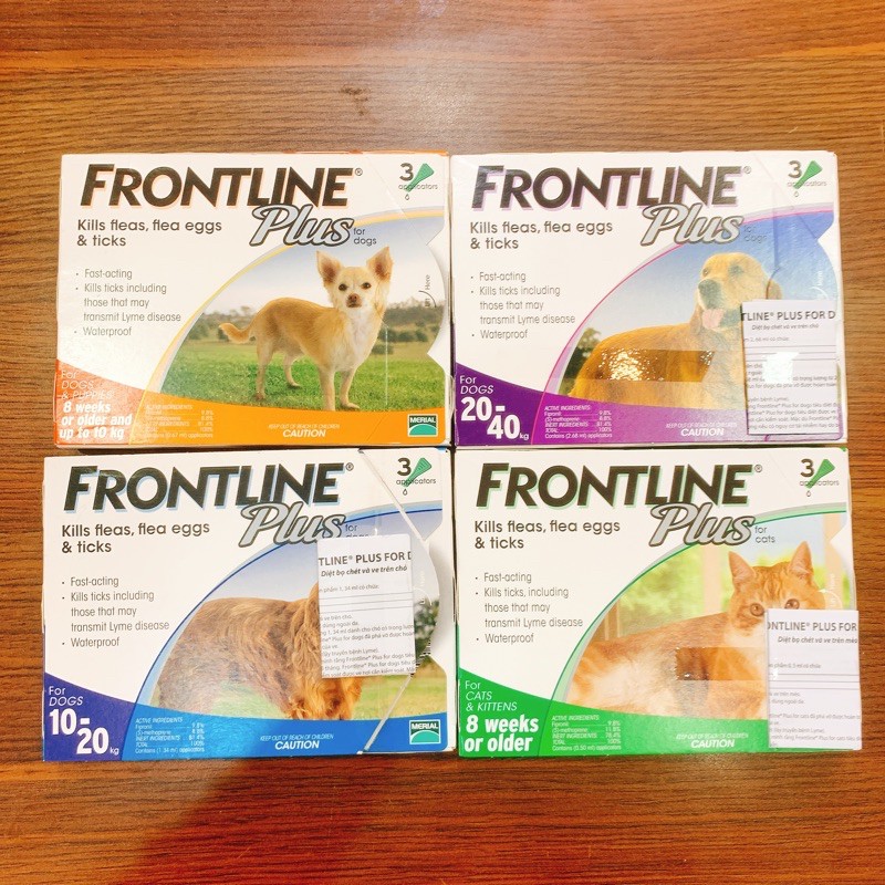 Thuốc nhỏ gáy trị ve rận Frontline Plus cho chó mèo ( 1 tuýp )