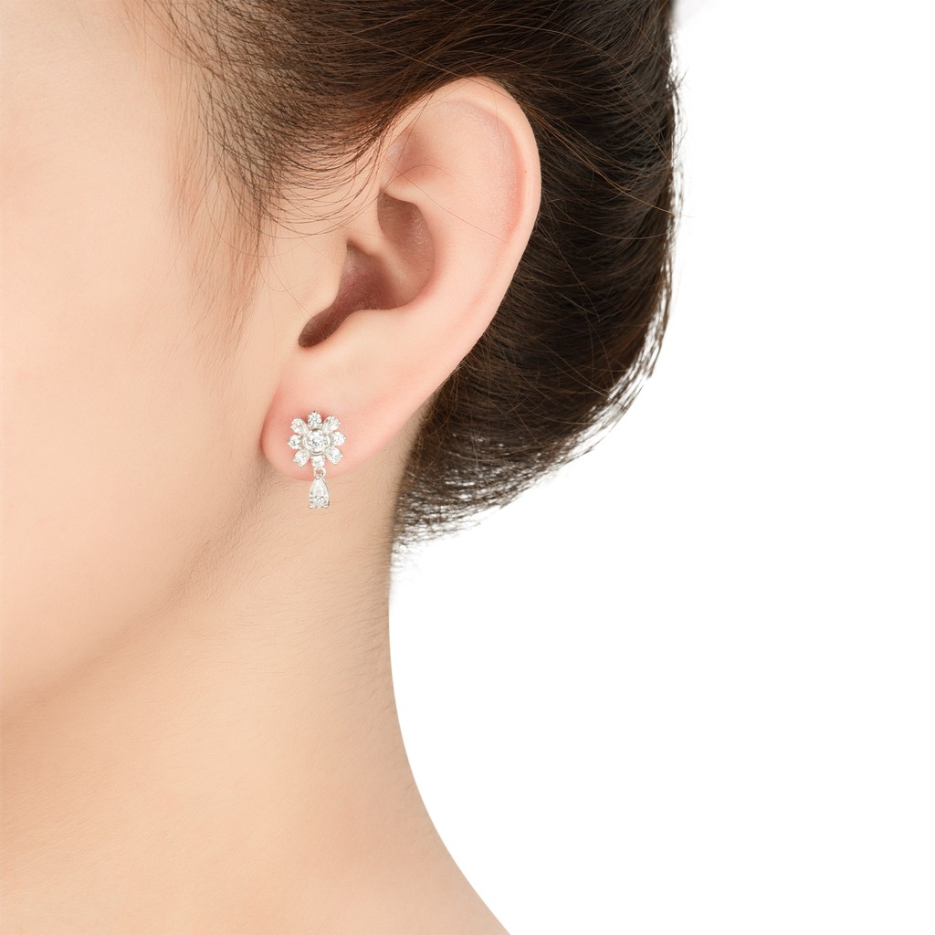 Bông tai Bạc đính đá ECZ PNJSilver XMXMW000036