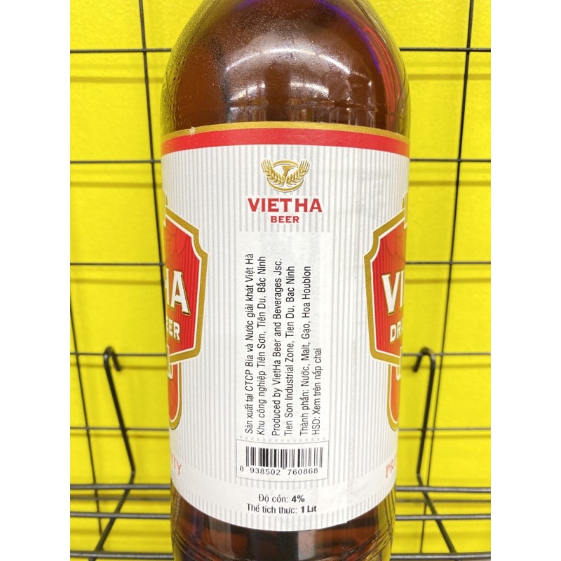 Bia tươi Việt Hà chai 1 lít
