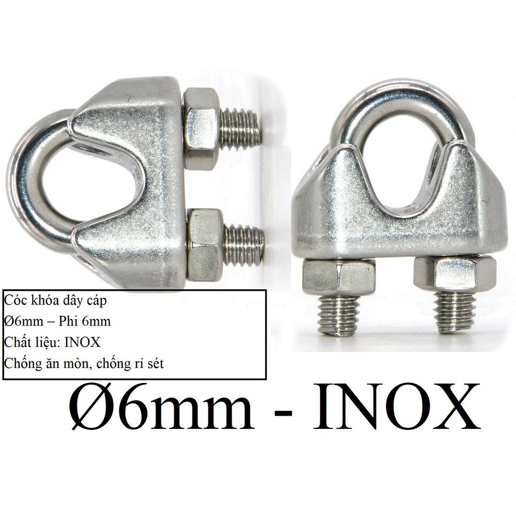Cóc khóa cáp Ø [ 6mm ] INOX