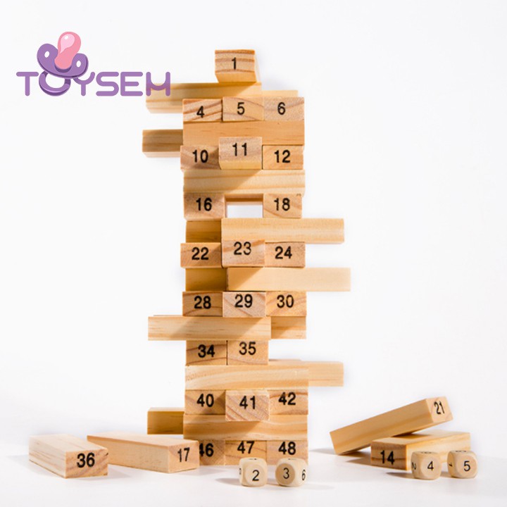 Bộ trò chơi rút gỗ Toysem kịch tính hấp dẫn cho trẻ từ 6 tuổi - Đồ chơi xếp hình - Quà tặng sinh nhật, thôi nôi cho bé