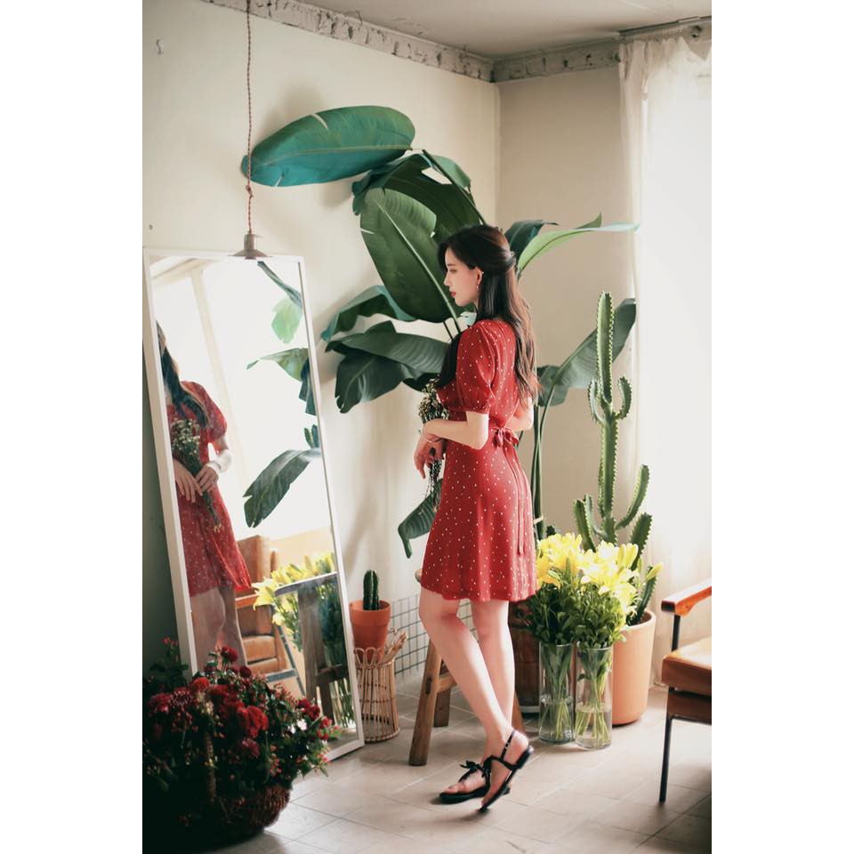 Đầm chấm bi đỏ Cardi | BigBuy360 - bigbuy360.vn