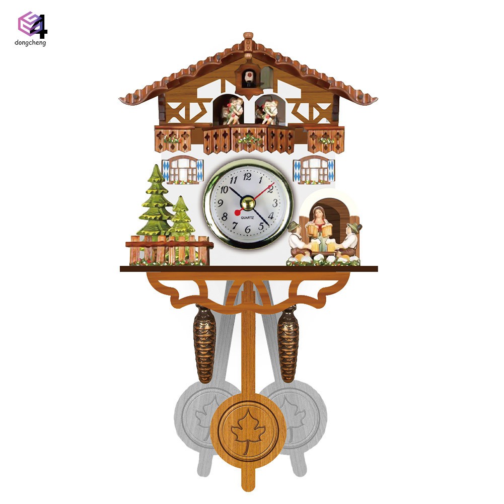Đồng hồ quả lắc treo tường bằng gỗ Cuckoo dùng trang trí dễ thương