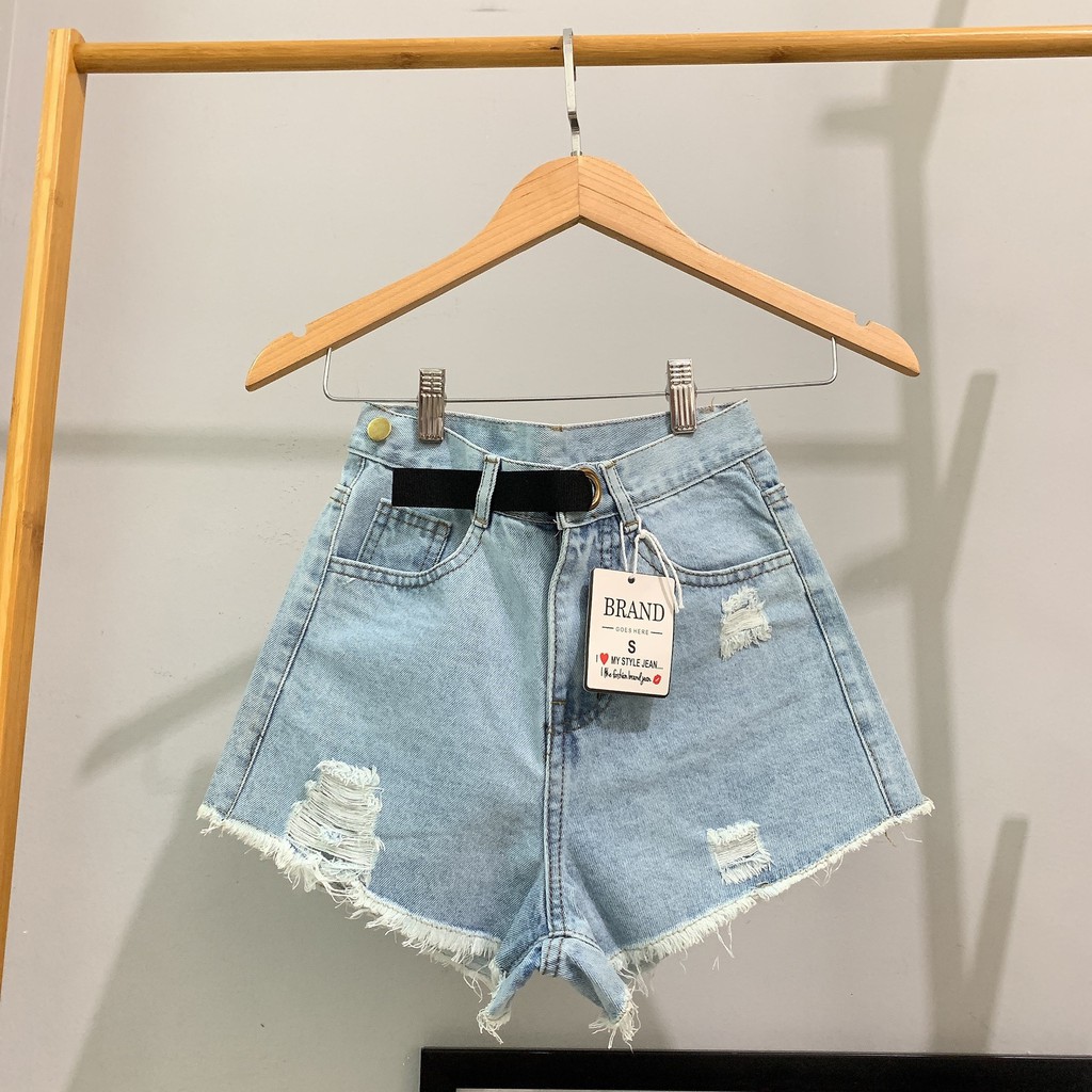 Quần short jean nữ lưng cao King168 , quần short nữ cao cấp sq02