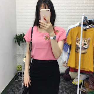 Sơ mi công sở thêu hoa ( ẢNH THẬT 100% do shop tự mặc và chụp)