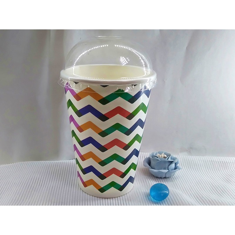 50 Ly Giấy In Hình Color 12oz – 300ml Có Nắp | Ly giấy cafe | Ly giấy đựng cà phê | Cốc giấy | Cốc giấy cafe