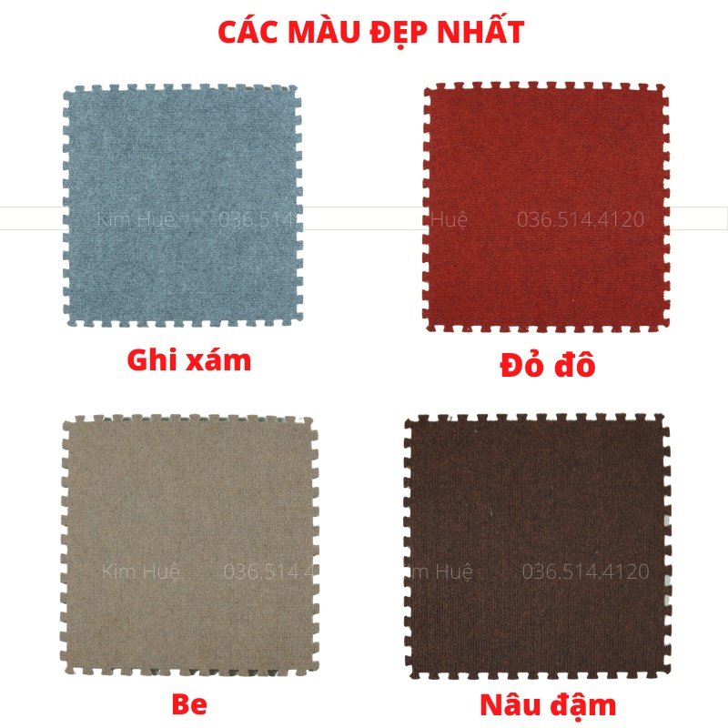 Thảm nỉ ghép cho bé 40x40cm bộ 15 tấm hàng đẹp