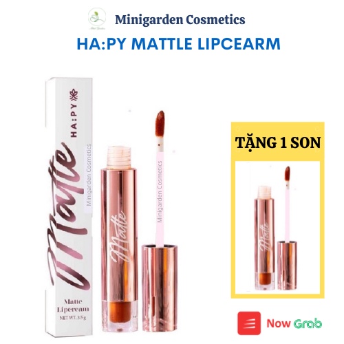 Son kem lì Happy Mattle Lipcream Mini Garden son Hapy siêu mịn, bám màu lâu trôi 3.5ml