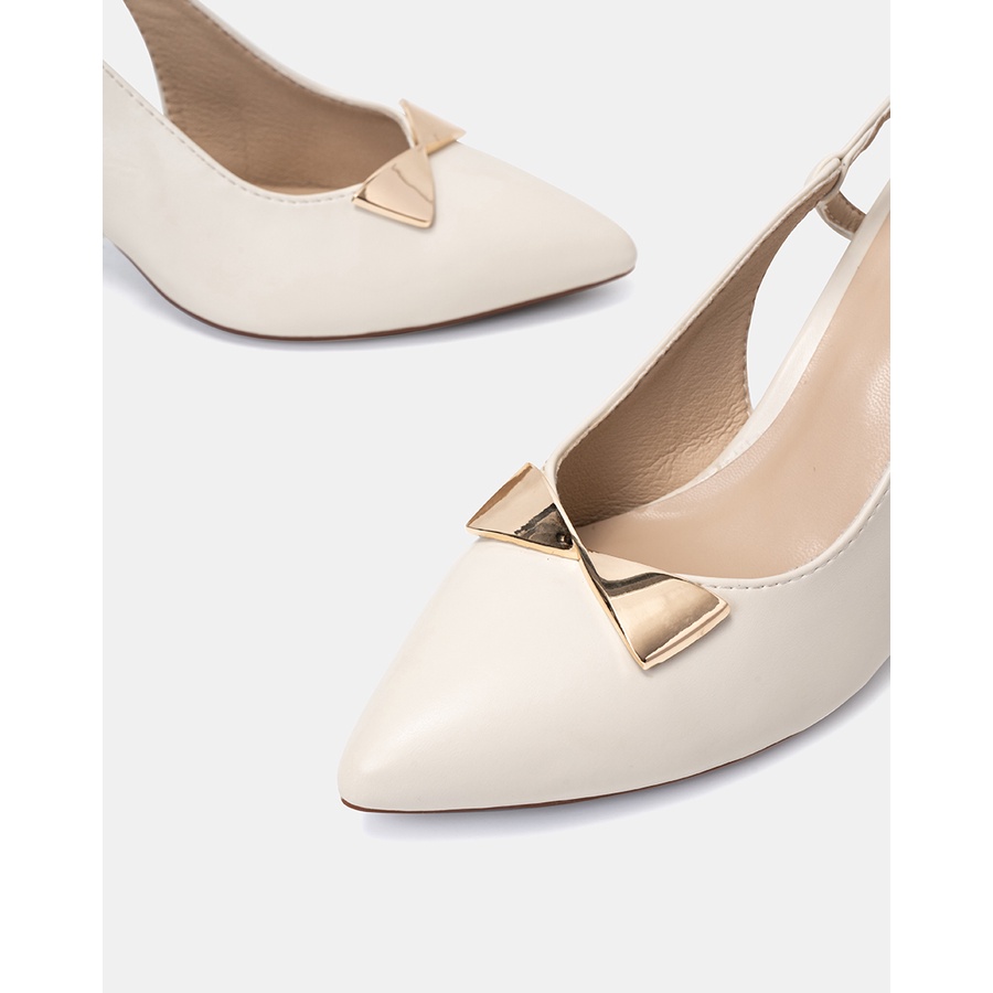 Giày Cao Gót 7cm Nữ Thời Trang JUNO Slingback Gót Thanh Đính Khóa Trang Trí CG07123