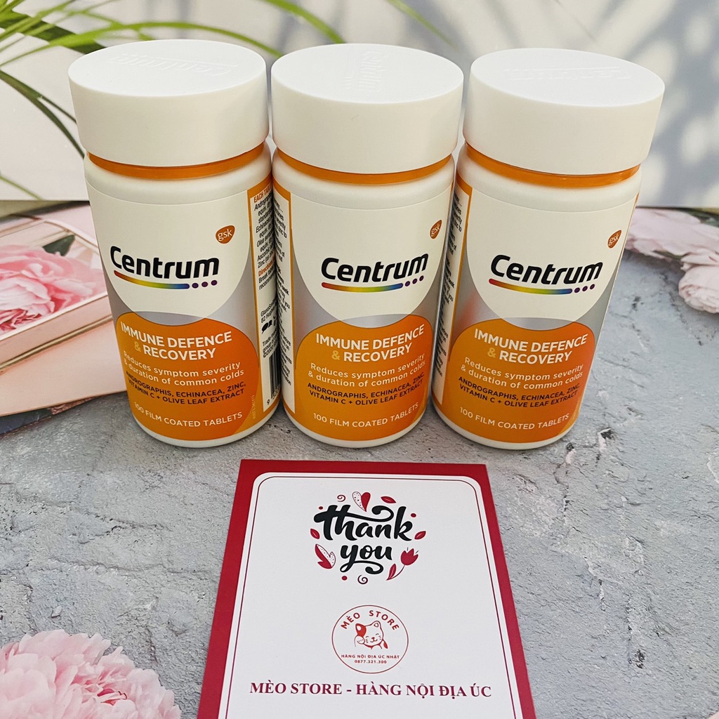 Tăng đề kháng Centrum Immune Defence & Recovery hộp 100 viên-Hàng nội địa Úc, có tem chemist