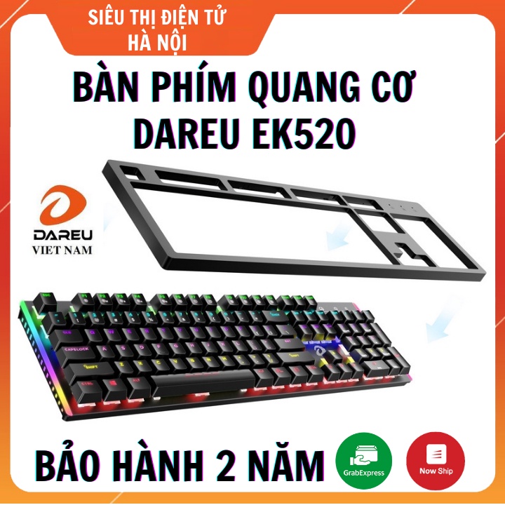 Bàn Phím Quang Cơ Gaming DAREU EK520 Optical (chống nước) WATERPROOF, Optical switch, MULTI LED [Bảo Hành 2 Năm]