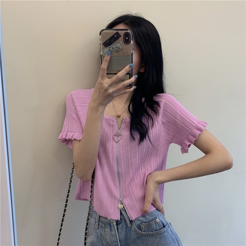 NRVP Áo Sweater Tay Ngắn Kiểu Hàn Quốc Thời Trang Mùa Hè 2020 Cho Nữ