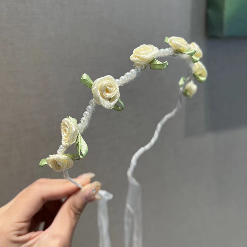 Băng Đô Hoa Đính Ngọc Trai Nhân Tạo Thời Trang