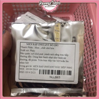 Men Khô Instant Saf Đỏ Dùng Làm Bánh Mì Thường, Đế Pizza 20gr/1 túi