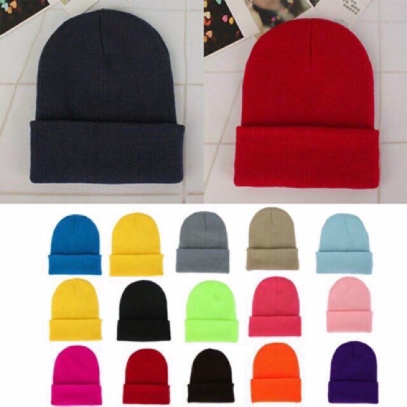Mũ Len Beanie Nhiều Màu Dài 30cm