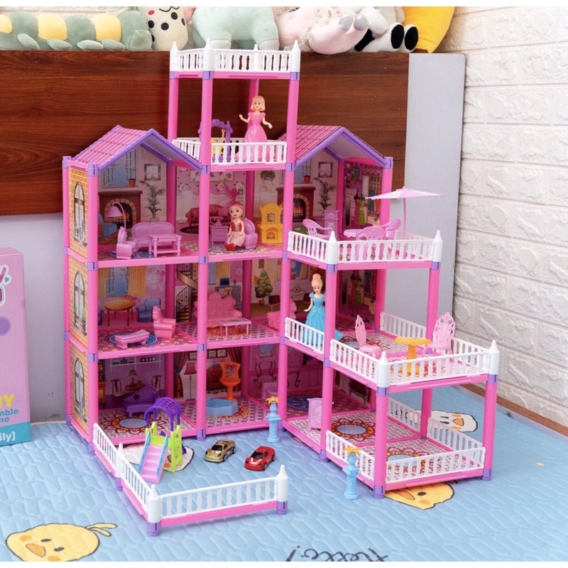 Đồ chơi lắp ráp ngôi nhà búp bê Barbie nhiều chi tiết cho bé
