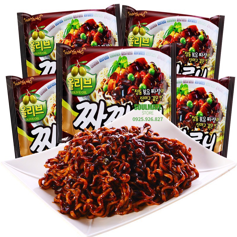 Mì trộn tương đen dầu olive Samyang gói 140g