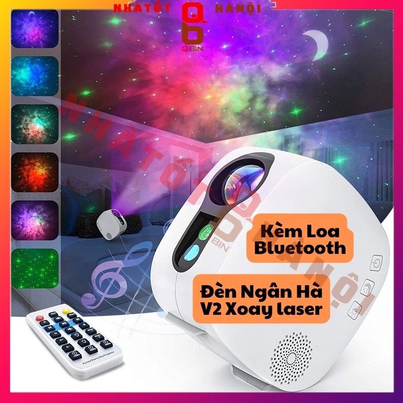 đèn laser thiên hà V2 có khả năng xoay 360 độ kèm loa bluetooth