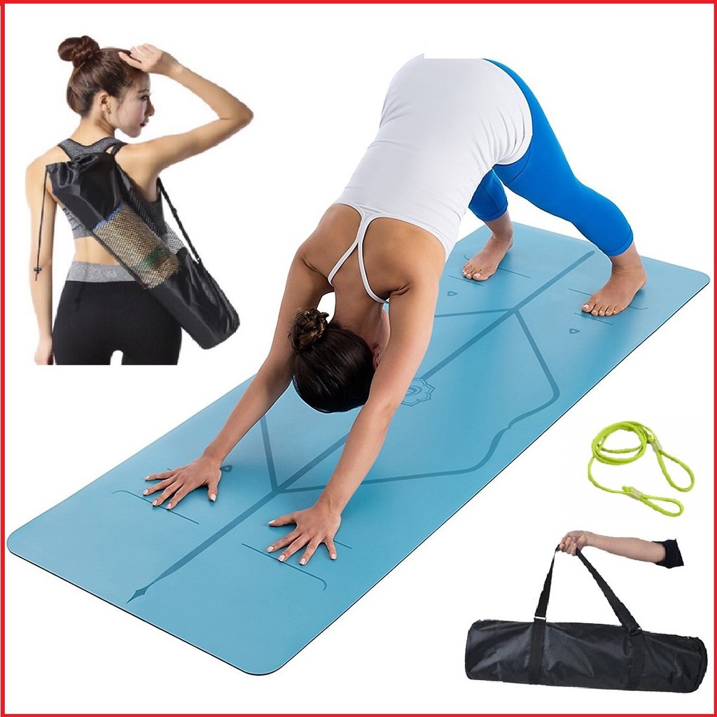 [TẶNG TÚI +DÂY] Thảm tập Yoga 2 Lớp TPE 6mm 8mm Từ 89k Có Định Tuyến Tập Gym Thiền Pilates Chống Trượt Cao Su Cao Cấp