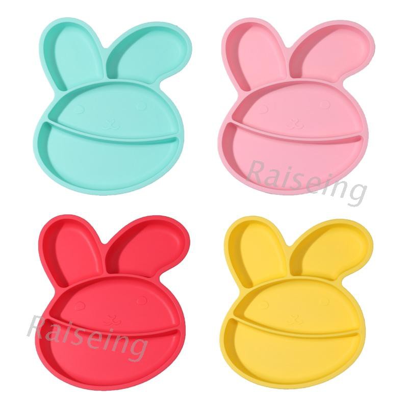 Khay Đựng Thức Ăn Silicone Hình Thỏ Xinh Xắn Cho Bé
