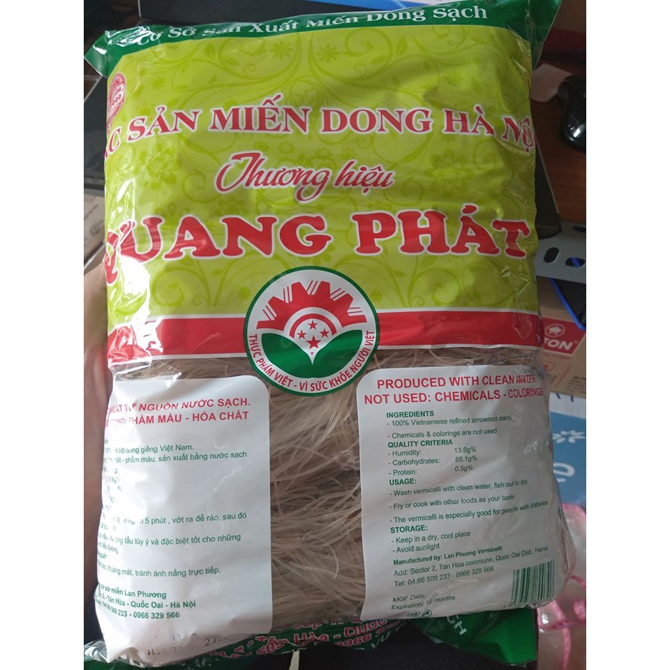 Đặc sản miến dong Hà Nội thương hiệu Quang Phát gói 500gr