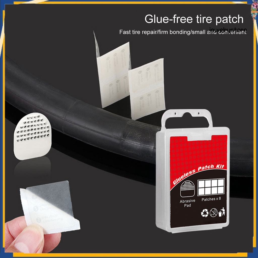 Bộ 8 Miếng Vá Lốp Xe Đạp Bằng Cao Su Trong Suốt Siêu Dính