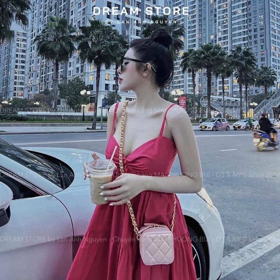 đầm maxi 2 dây dáng thon cao cup ngực closet, váy 2 dây đi biển , mặc trong nhà bầu bí thoải mái hàng đẹp trendy - nội y