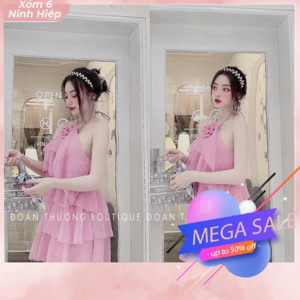 VÁY BI RUỒI XẾP TẦNG ĐÍNH HOA - ĐẦM DÂY FORM SUÔNG SEXY MN | BigBuy360 - bigbuy360.vn