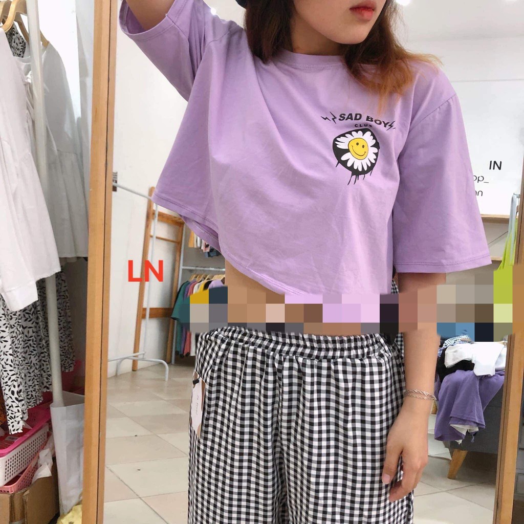 Áo croptop hoa SADBOY