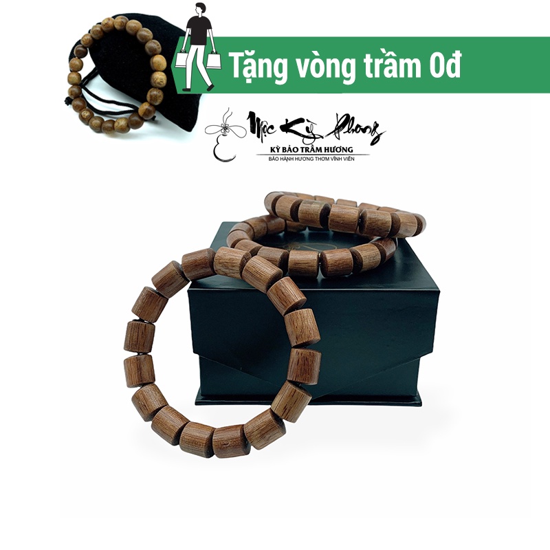 Vòng Tay Trầm Hương Lu Thống 10mm Cao Cấp MỘC KỲ PHONG Chất Liệu Tự Nhiên Bảo Hành Trọn Đời