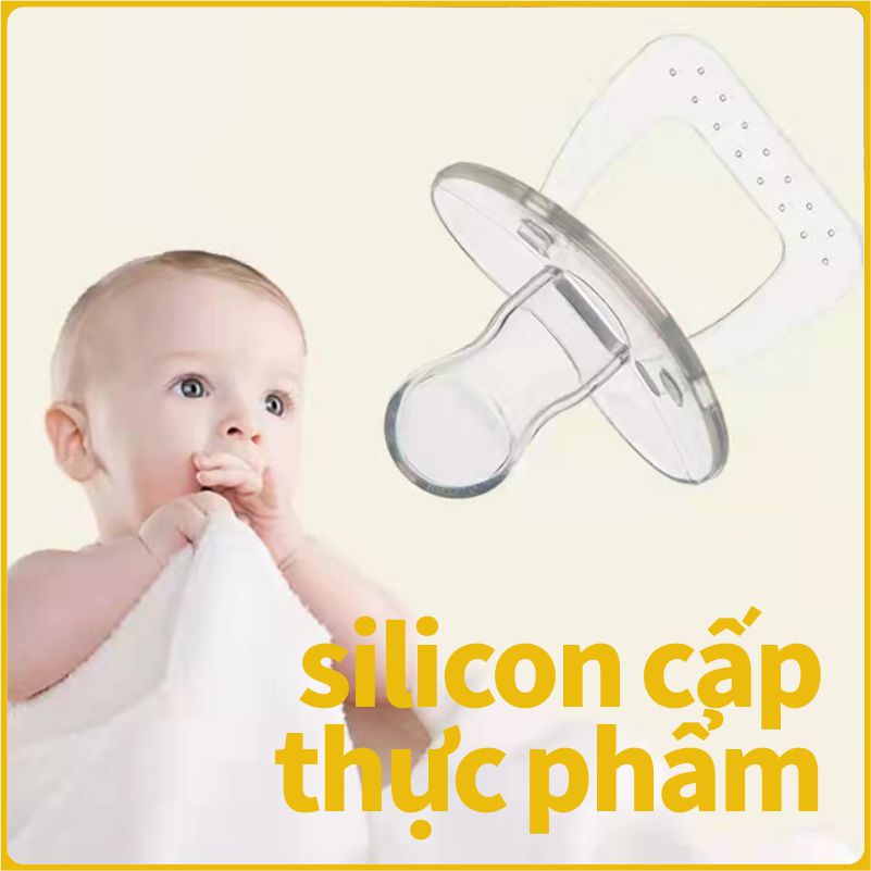 Ti Giả, Ti Ngậm Silicone Cao Cấp Không Mùi Chống Vẩu An Toàn Cho Bé