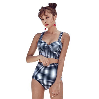 [Mã FASHIONCBMA giảm 15K đơn bất kỳ] Korean fashion high-back two-piece bathing suit for women