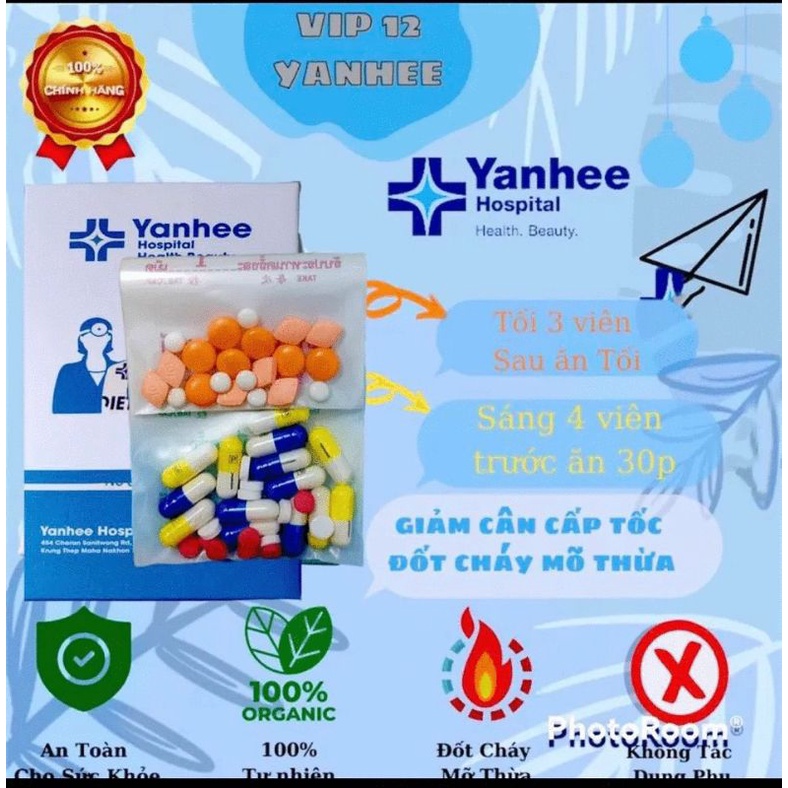 Giảm cân cực mạnh yanhee Vip 14 PP Thái Lan